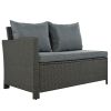 Patio Furniture Set;  6 Piece Outdoor Conversation Set;  Dining Table Chair with Bench and Cushions