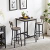 Bar Table Set with 2 Bar stools PU Soft seat with backrest
