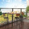 Bar Table Set with 4 Bar stools PU Soft seat with backrest