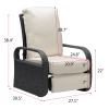 Adjustable Wicker Recliners with Aluminum Frame and Soft Cushions;  PE Rattan Recliner Lounge Chair for Indoor Outdoor Patio Garden