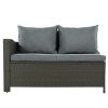 Patio Furniture Set;  6 Piece Outdoor Conversation Set;  Dining Table Chair with Bench and Cushions