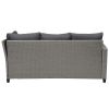 Patio Furniture Set;  5 Piece Outdoor Conversation Set;  Dining Table Chair with Ottoman and Throw Pillows