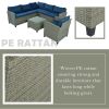 Patio Furniture Set, 5 Piece Outdoor Conversation Set, with Coffee Table, Cushions and Single Chair