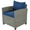 Patio Furniture Set, 5 Piece Outdoor Conversation Set, with Coffee Table, Cushions and Single Chair