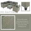 Patio Furniture Set, 5 Piece Outdoor Conversation Set, with Coffee Table, Cushions and Single Chair
