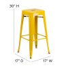 Commercial Grade 30 Inch High Backless Metal Indoor-Outdoor Bar Stool with Square Seat