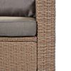 Outdoor Patio Furniture Set 4-Piece Conversation Set Wicker Furniture Sofa Set with Grey Cushions