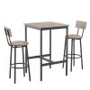 Bar Table Set with 2 Bar stools PU Soft seat with backrest