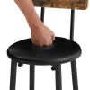 Bar Table Set with 2 Bar stools PU Soft seat with backrest