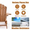 TALE Folding Adirondack Chair with Pullout Ottoman with Cup Holder;  Oversized;  Poly Lumber;   for Patio Deck Garden;  Backyard Furniture;  Easy to I