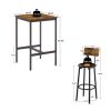 Bar Table Set with 2 Bar stools PU Soft seat with backrest