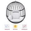 Hanging Chair;  Indoor Outdoor Hanging Egg Chair with Stand;  Durable Wicker Porch Swing Hammock Chair Sets;  Heavy Duty UV Protective Frame and Water