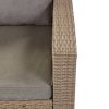 Outdoor Patio Furniture Set 4-Piece Conversation Set Wicker Furniture Sofa Set with Grey Cushions
