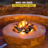 Backyard Camping Round Fire Pit Wheels Fire Pit Grate