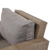 Outdoor Patio Furniture Set 4-Piece Conversation Set Wicker Furniture Sofa Set with Grey Cushions