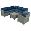Patio Furniture Set, 5 Piece Outdoor Conversation Set, with Coffee Table, Cushions and Single Chair
