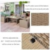 Outdoor Patio Furniture Set 4-Piece Conversation Set Wicker Furniture Sofa Set with Grey Cushions