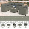 Patio Furniture Set, 5 Piece Outdoor Conversation Set, with Coffee Table, Cushions and Single Chair
