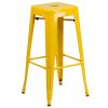 Commercial Grade 30 Inch High Backless Metal Indoor-Outdoor Bar Stool with Square Seat