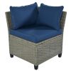Patio Furniture Set, 5 Piece Outdoor Conversation Set, with Coffee Table, Cushions and Single Chair
