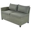 Patio Furniture Set, 5 Piece Outdoor Conversation Set, with Coffee Table, Cushions and Single Chair